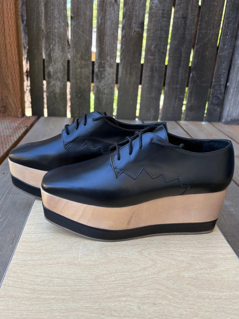 Paloma Barcelò Lace-Up Platform Oxford Shoe In Black Sz 40 EU